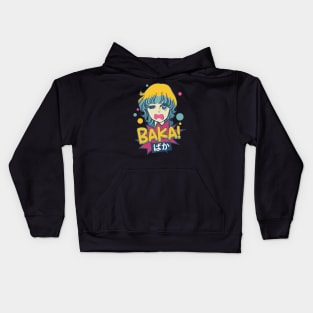 Baka! Japanese Aesthetic Otaku Girl Vintage Kids Hoodie